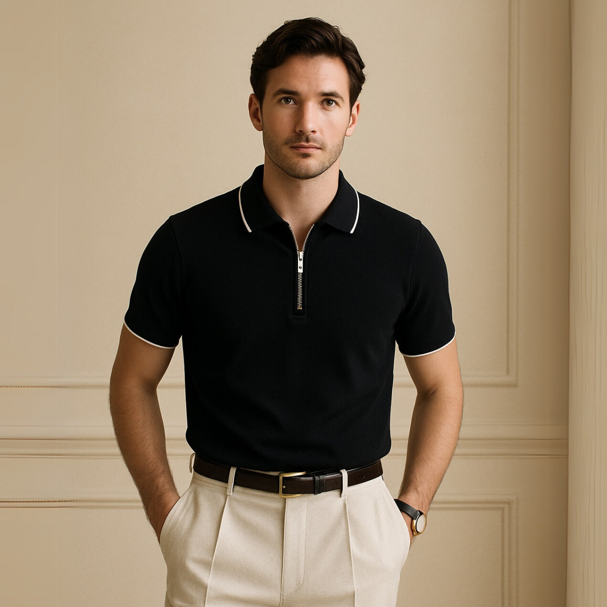 Men's Old Money Zip Polo Shirt – Manttan