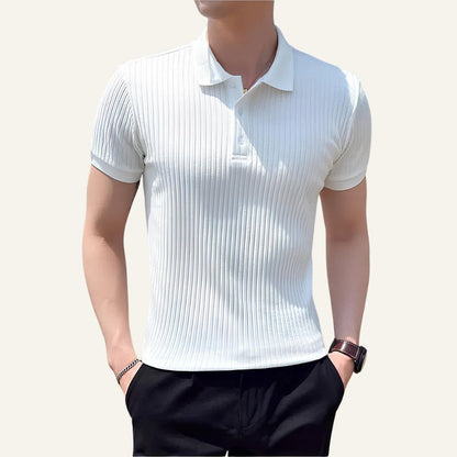 Men's Ribbed Knit Polo Shirt – Bourton