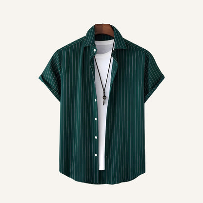 Men's Striped Shirt – Old Money Green Nautic