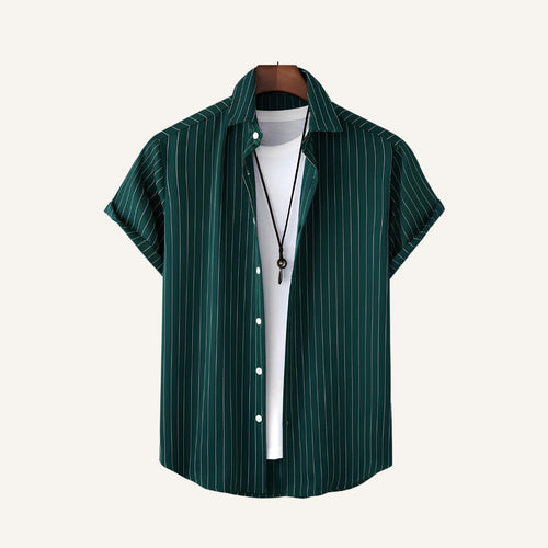 Men's Striped Shirt – Old Money Green Nautic