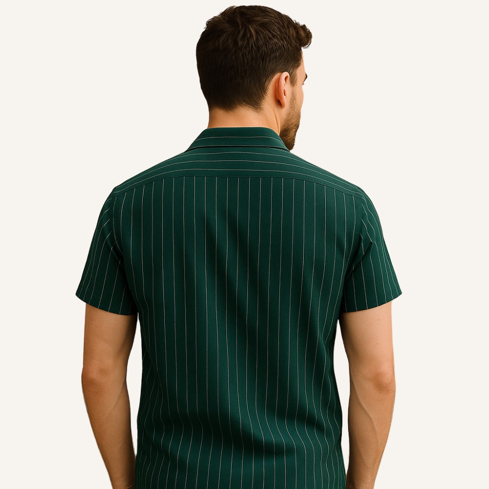 Men's Striped Shirt – Old Money Green Nautic