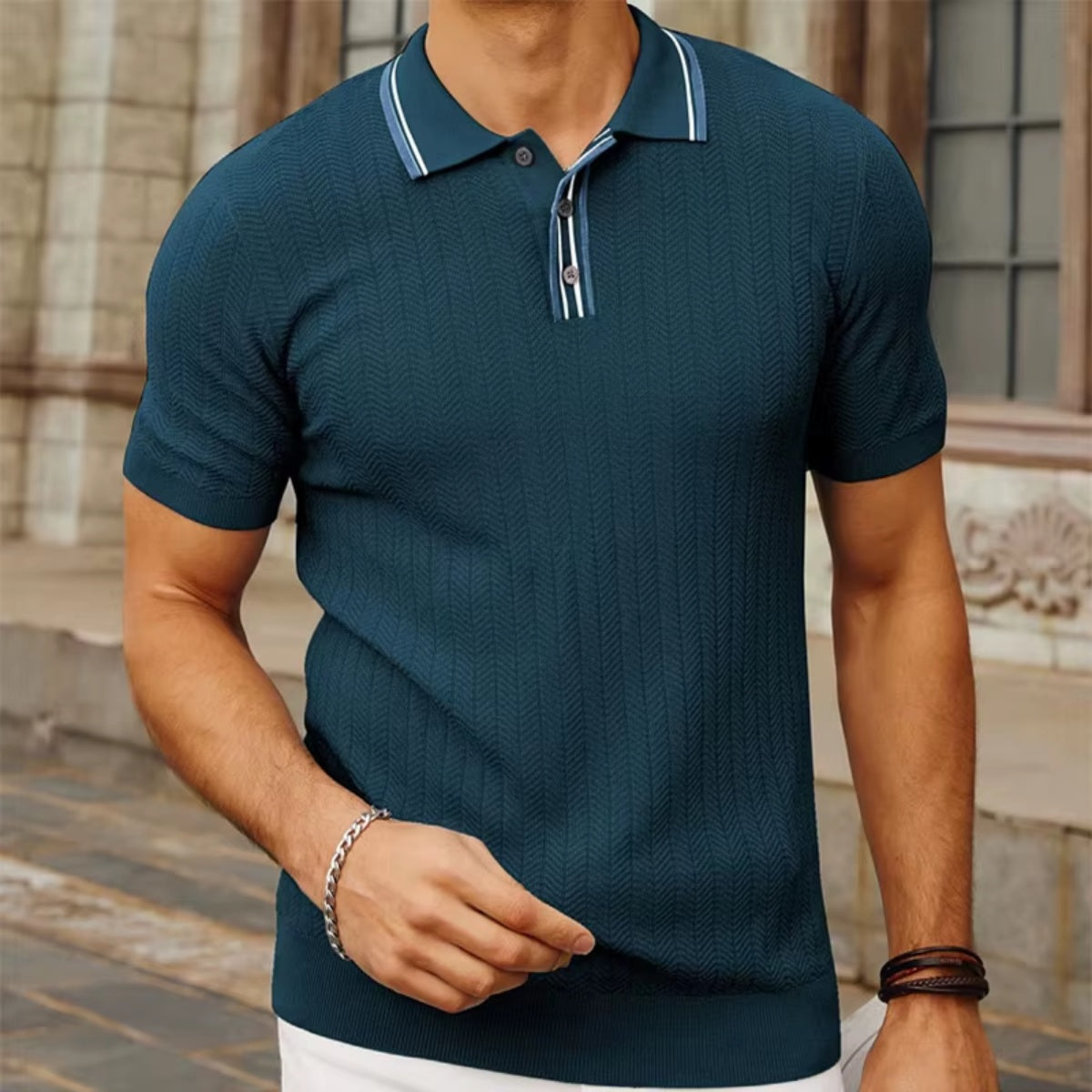 Men's Ribbed Polo Shirt – Loreanni