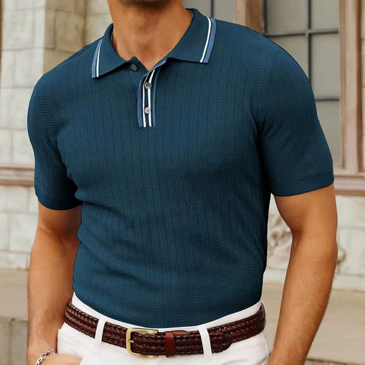 Men's Ribbed Polo Shirt – Loreanni