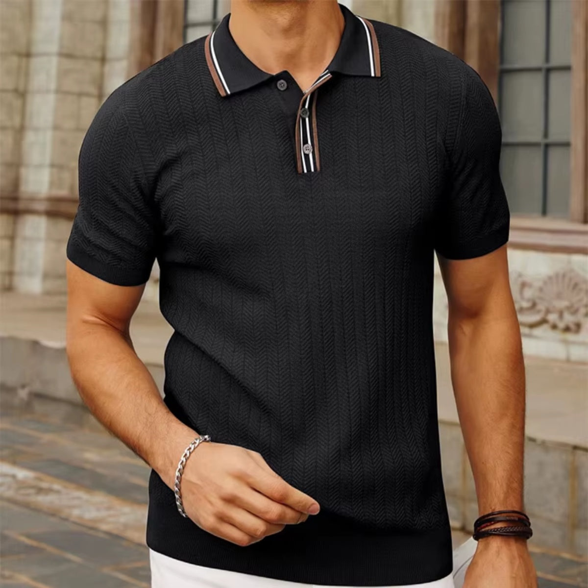 Men's Ribbed Polo Shirt – Loreanni