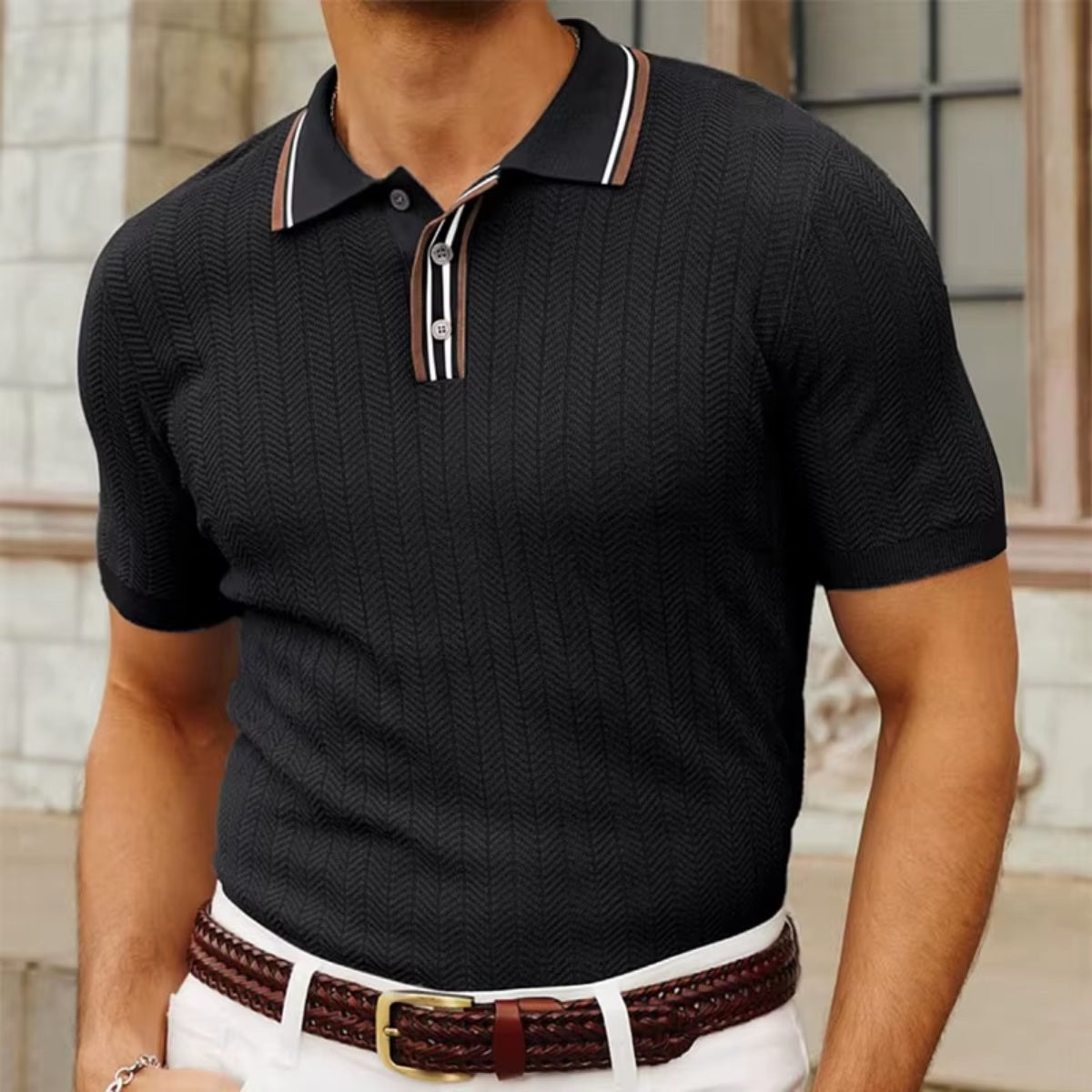 Men's Ribbed Polo Shirt – Loreanni