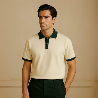 Men's Plain Cotton Polo Shirt – Old Money Vittore