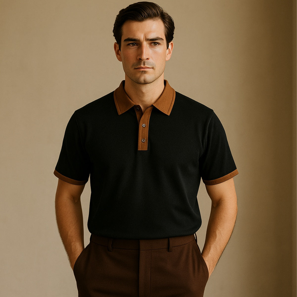 Men's Plain Cotton Polo Shirt – Old Money Vittore