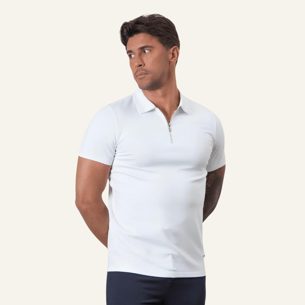 Men's Elegant Half-Zip Polo Shirt – Perion