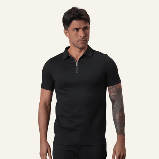 Men's Elegant Half-Zip Polo Shirt – Perion