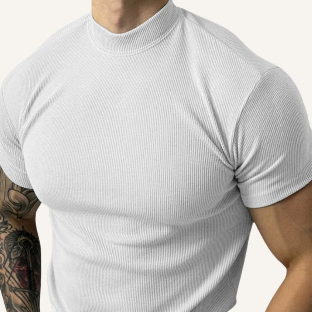 Men's Ribbed High-Neck T-Shirt – Clarence