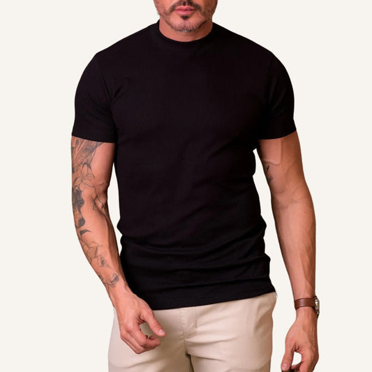 Men's Ribbed High-Neck T-Shirt – Clarence
