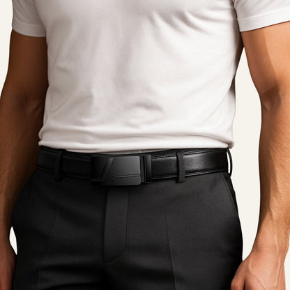 Men's Black Leather Belt –  Eastline Fiarro
