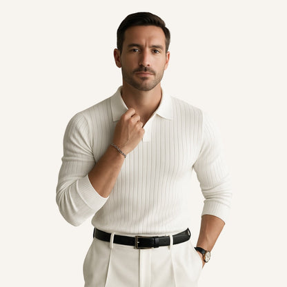Men's Long-Sleeve Ribbed Polo – Nazionale