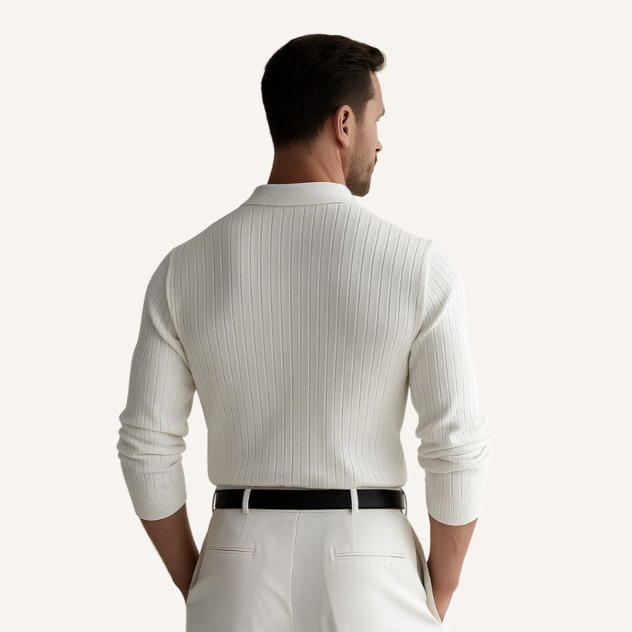 Men's Long-Sleeve Ribbed Polo – Nazionale