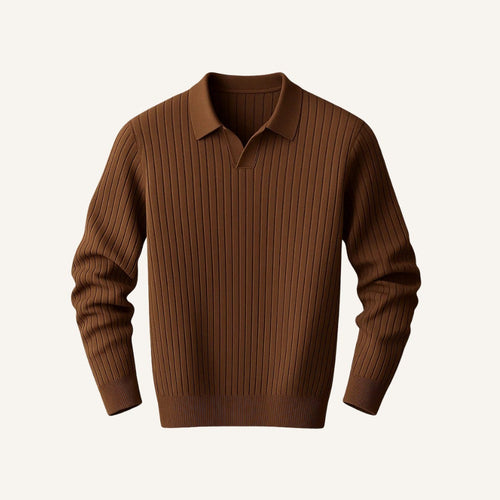 Men's Long-Sleeve Ribbed Polo – Nazionale