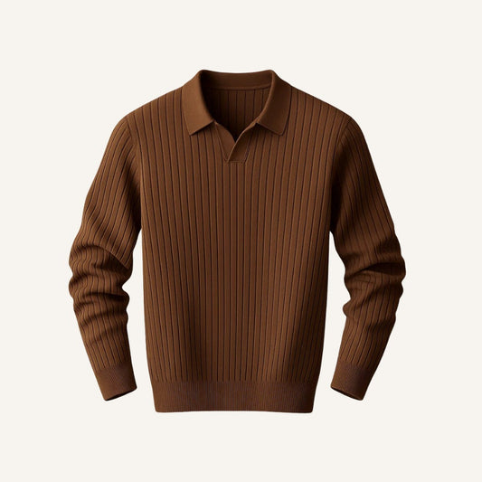 Men's Long-Sleeve Ribbed Polo – Nazionale