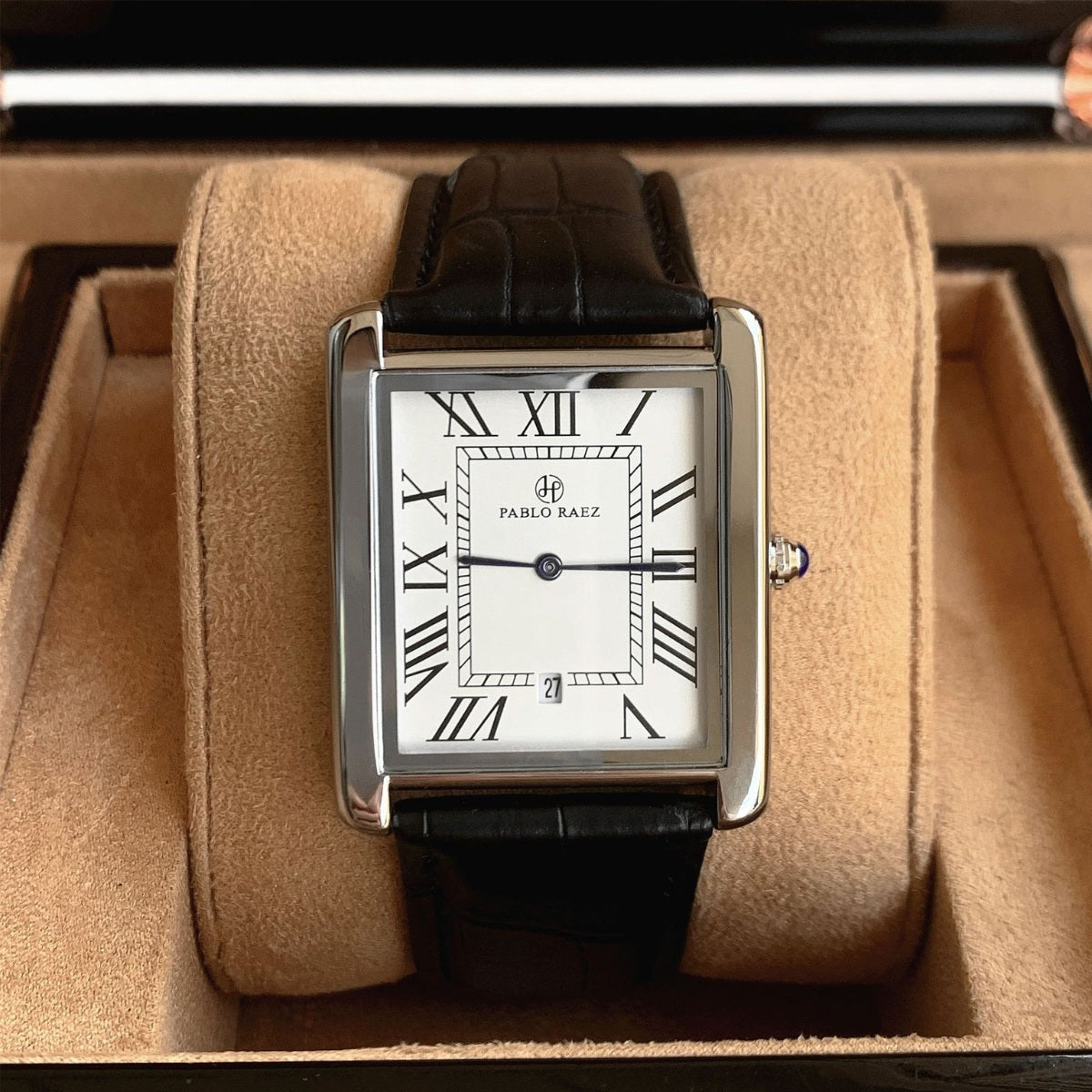 Men's Rectangular Leather Watch – Raez Atempori