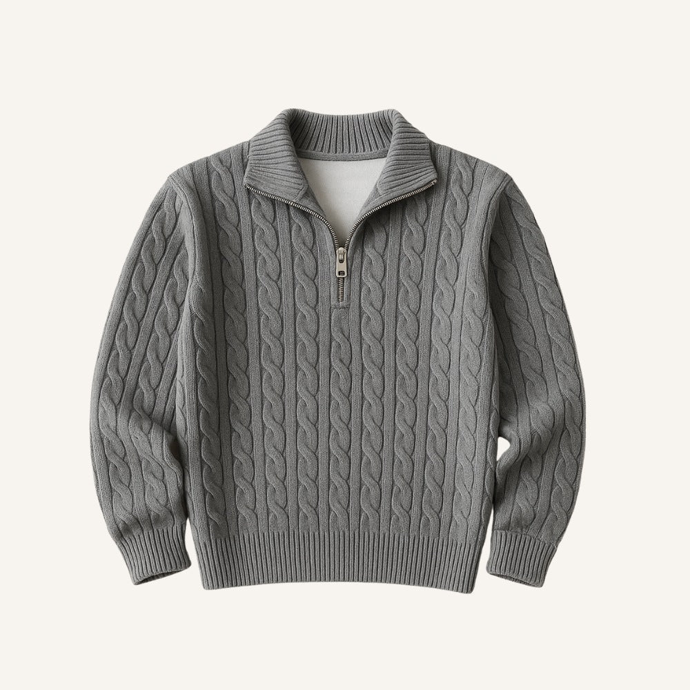 Men's High-Neck Half-Zip Sweater – Fontaine