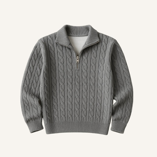 Men's High-Neck Half-Zip Sweater – Fontaine