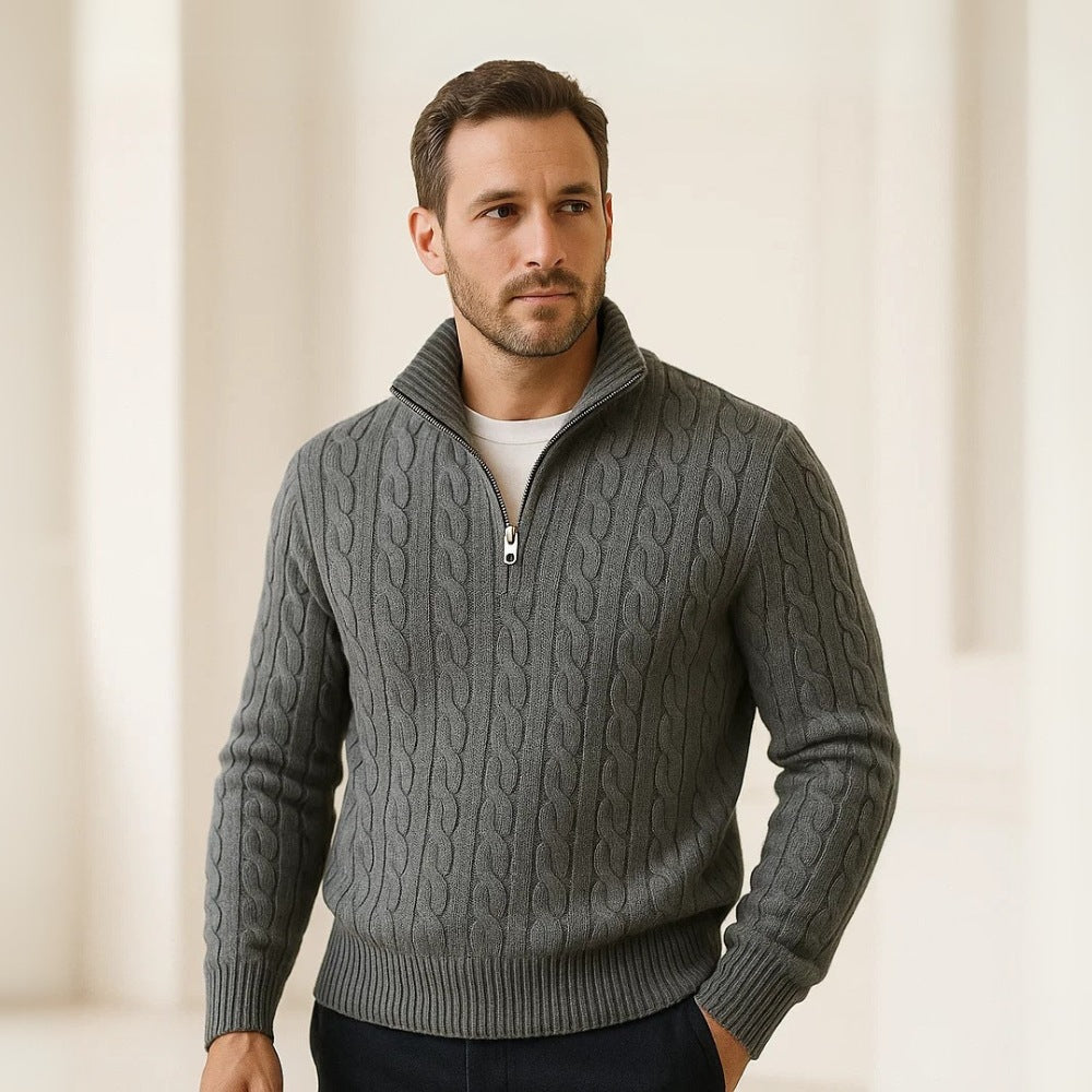 Men's High-Neck Half-Zip Sweater – Fontaine