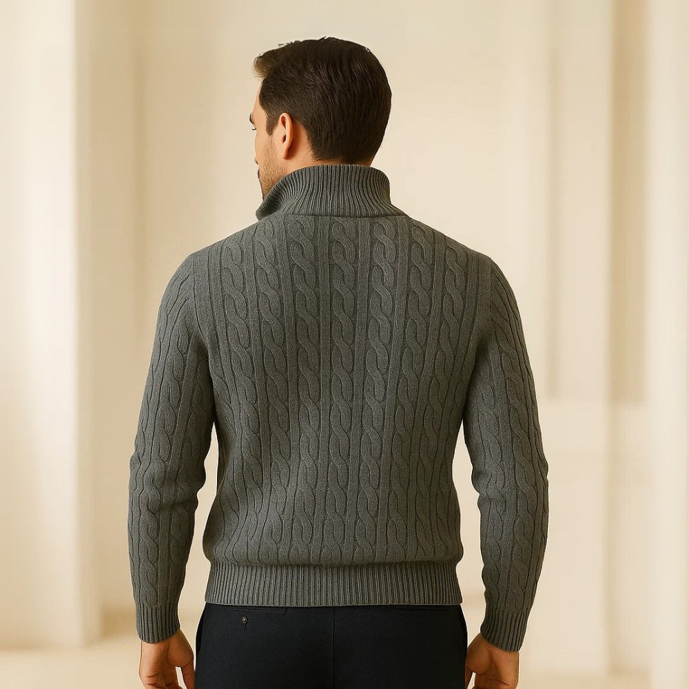 Men's High-Neck Half-Zip Sweater – Fontaine