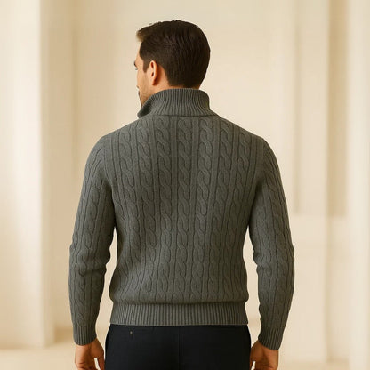 Men's High-Neck Half-Zip Sweater – Fontaine