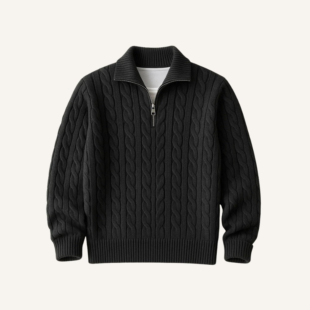 Men's High-Neck Half-Zip Sweater – Fontaine