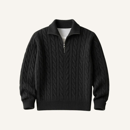 Men's High-Neck Half-Zip Sweater – Fontaine