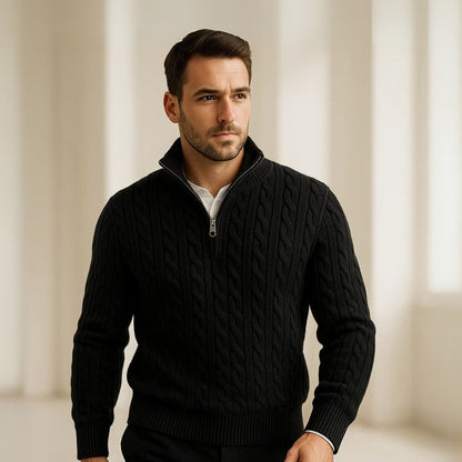 Men's High-Neck Half-Zip Sweater – Fontaine