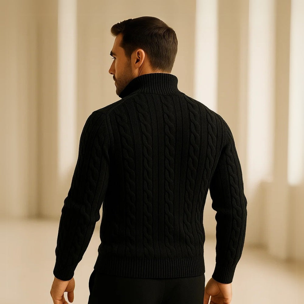 Men's High-Neck Half-Zip Sweater – Fontaine