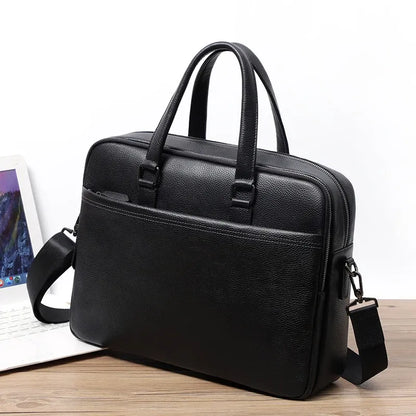 Black Leather Business Briefcase