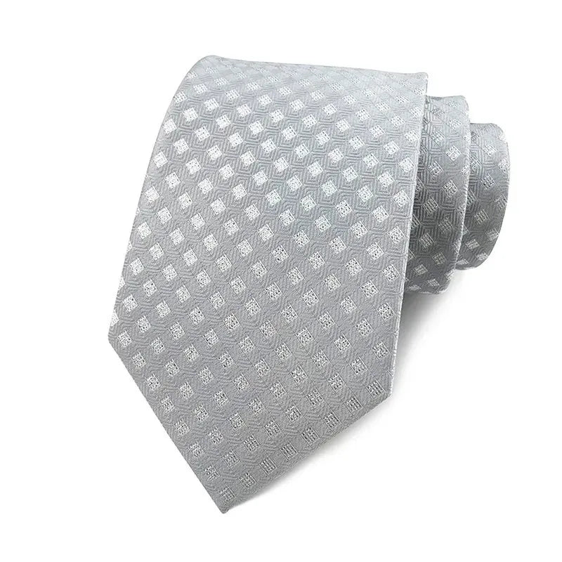 Luxury Silver Jacquard Tie Collection