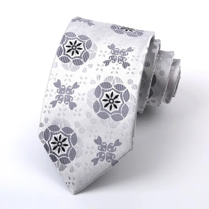 Luxury Silver Jacquard Tie Collection