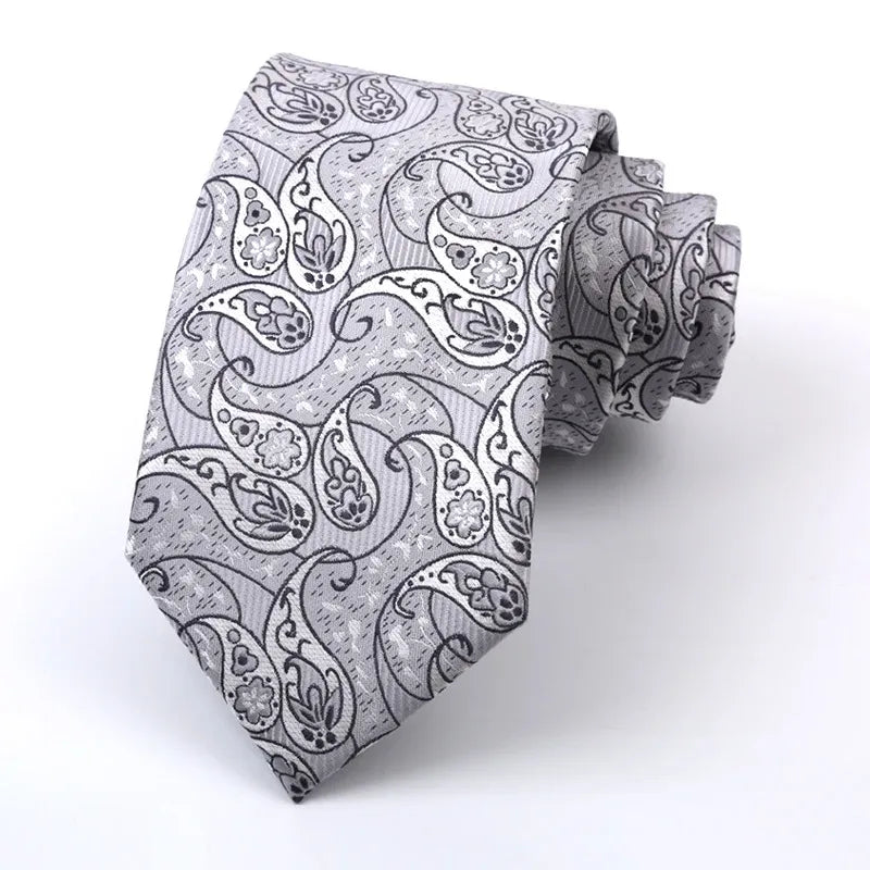 Luxury Silver Jacquard Tie Collection