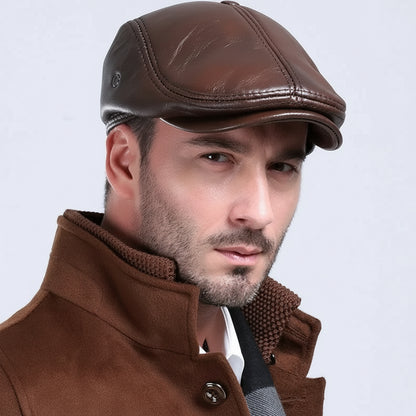 Men’s Heritage Leather Ivy Cap – Old Money Essential