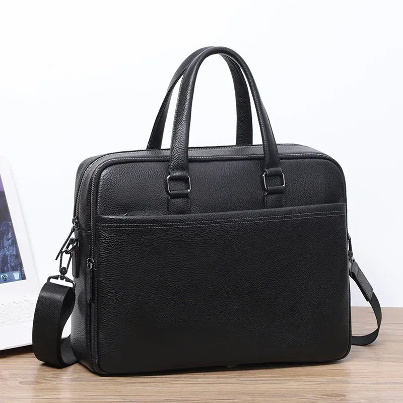 Black Leather Business Briefcase
