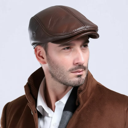 Men’s Heritage Leather Ivy Cap – Old Money Essential