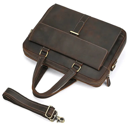 Full-Grain Leather Briefcase — The Harrington Edition