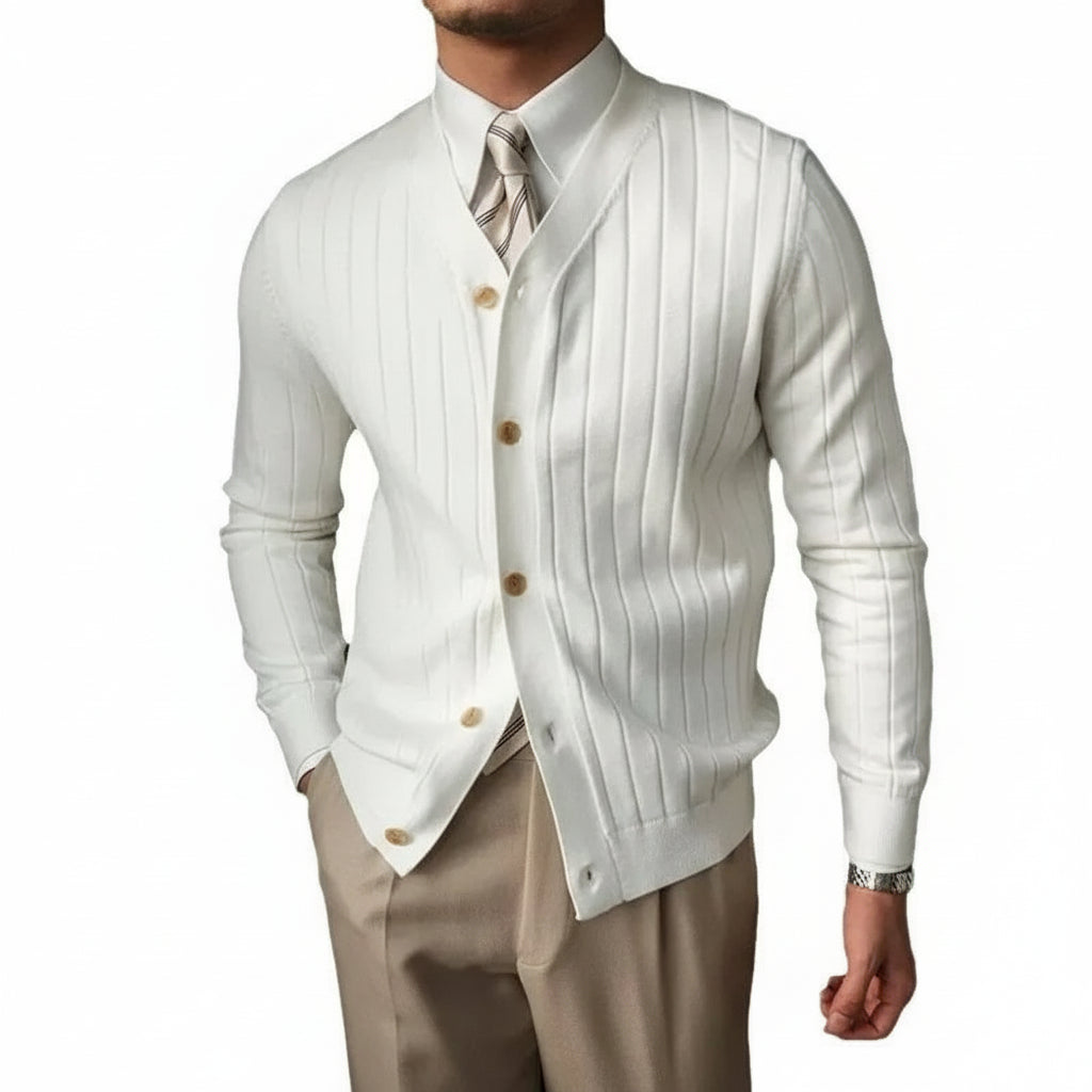 Regent Ribbed Knit Cardigan – Old Money Edition