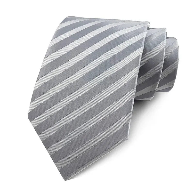 Luxury Silver Jacquard Tie Collection