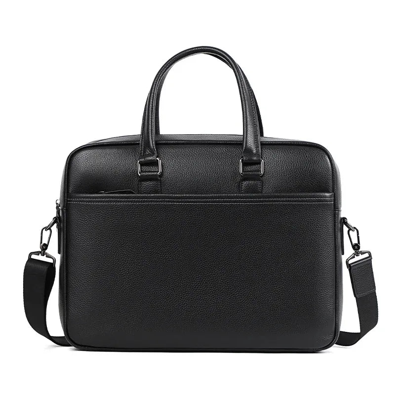Black Leather Business Briefcase