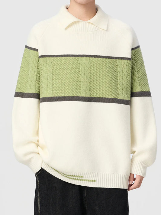 Heritage Stripe Polo Knit Sweater