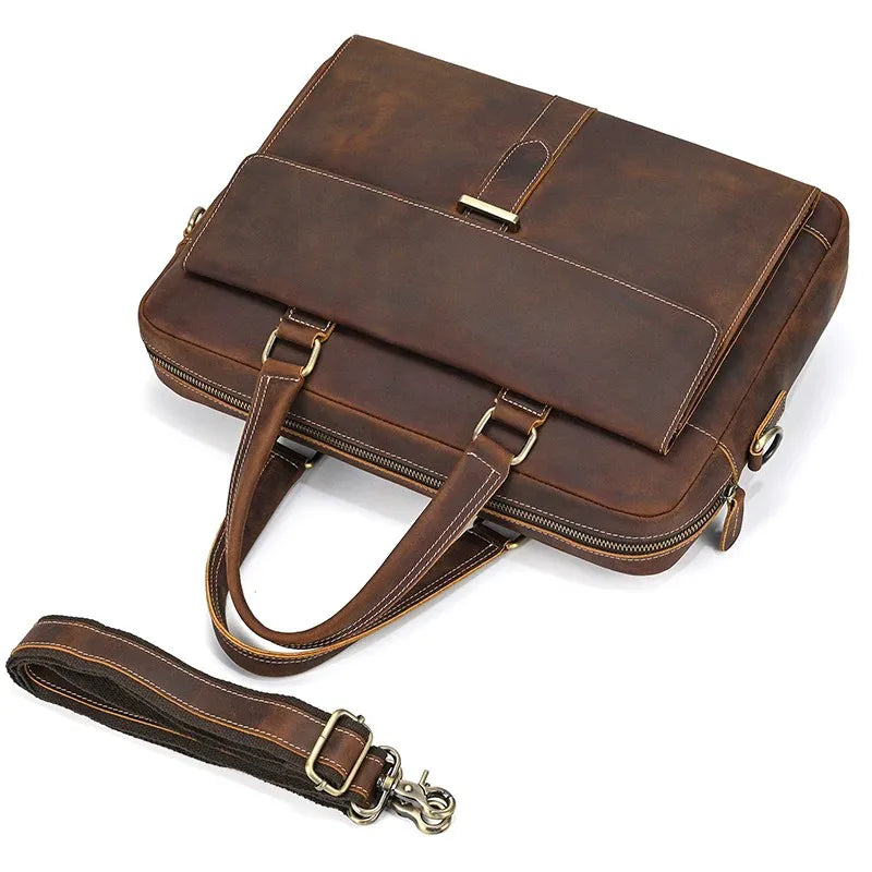 Full-Grain Leather Briefcase — The Harrington Edition