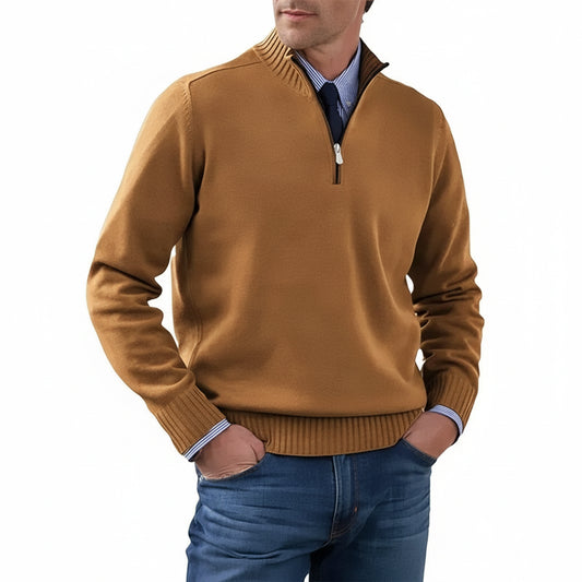 Men’s Heritage Quarter-Zip Knit Sweater – Old Money Essential